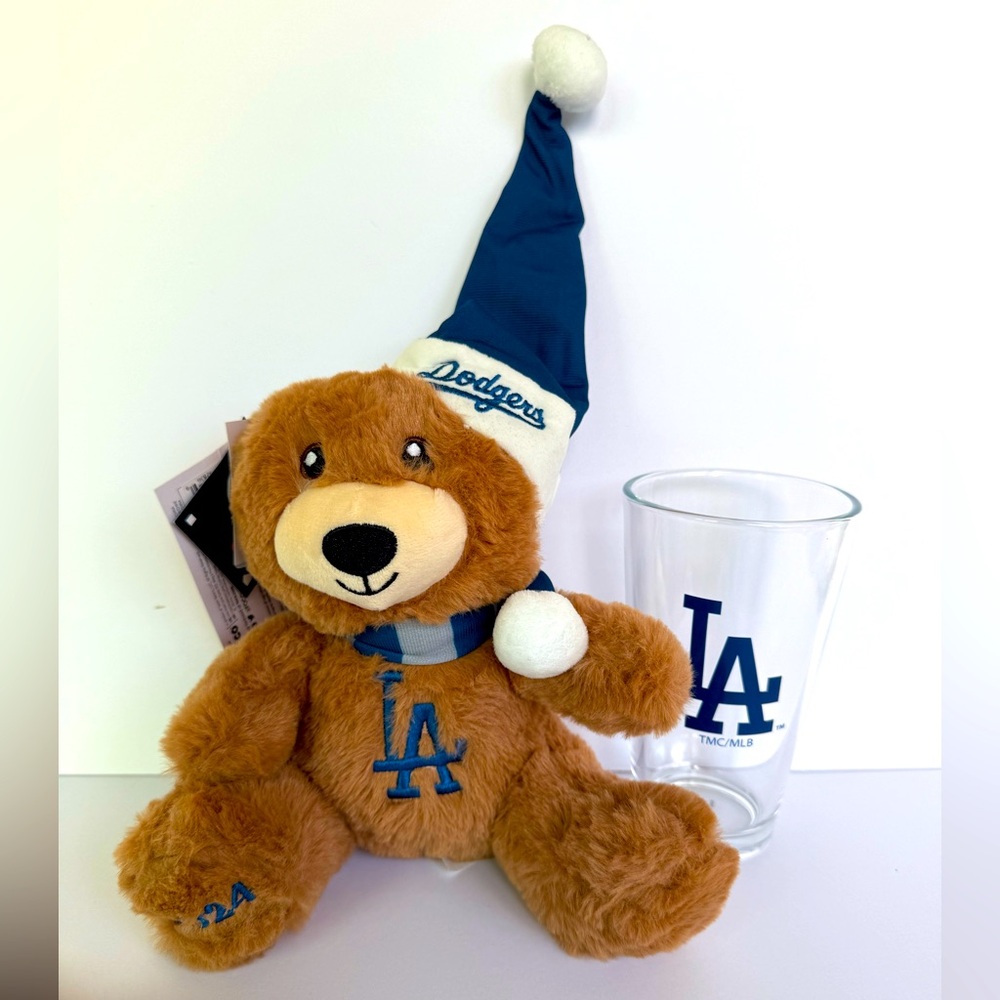 Los Angeles Dodgers Bear & Glass
